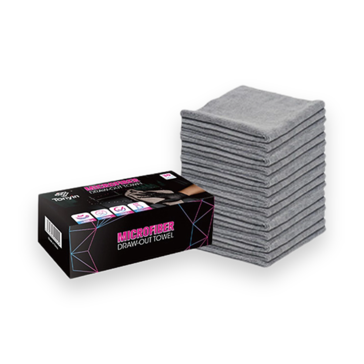 Tonyin Draw Out Microfibre Towel Set of 30 [30x30cm]