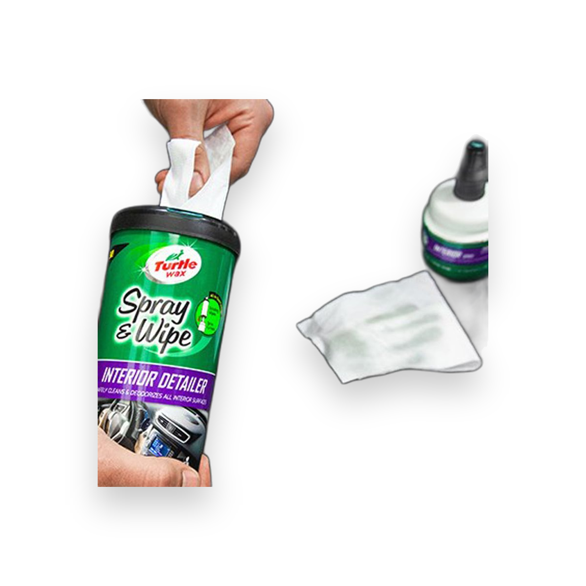 Turtle Wax Spray and Wipe Interior Detailer with 24 Wipes (236ml)